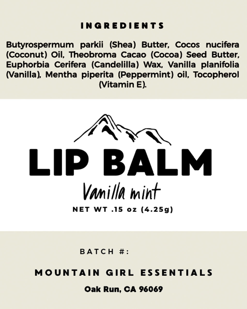 Vanilla Mint Lip Balm